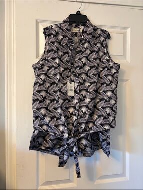 Sea spice  Black & White Palm-Print 2 piece Short set